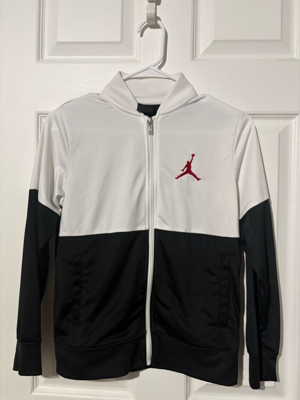 Air Jordan Kids White & Black Flight Track Jacket